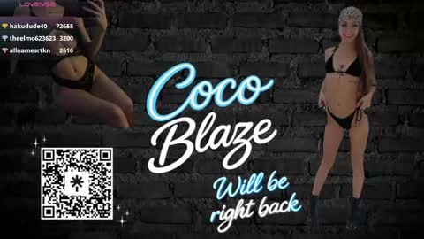 Snapshot of itscocoblaze chatting on April 23, 2026, 3:30 am CoCo Blaze online show from April 23, 2026, 3:30 am