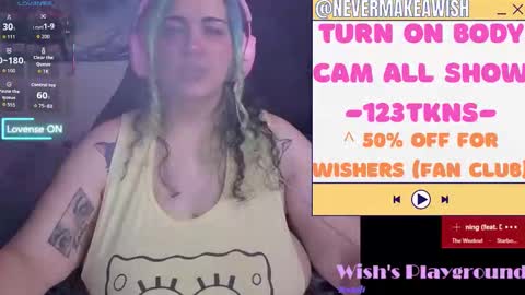 Snapshot of nevermakeawish chatting on February 26, 2026, 6:29 pm Wishs Playground online show from February 26, 2026, 6:29 pm