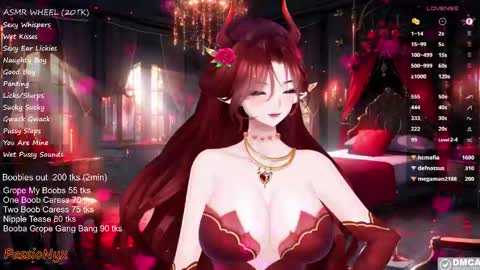 Snapshot of passionyx chatting on February 16, 2025, 9:38 pm Succubus Nyx online show from February 16, 2025, 9:38 pm