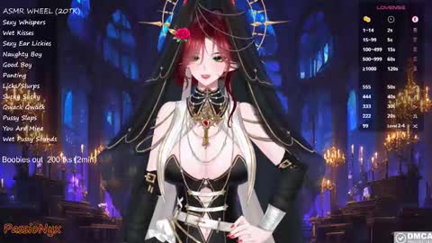 Snapshot of passionyx chatting on February 23, 2025, 10:20 pm Succubus Nyx online show from February 23, 2025, 10:20 pm