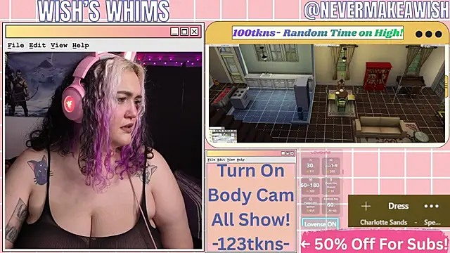 Snapshot of nevermakeawish chatting on July 17, 2026, 9:38 am nevermakeawish online show from July 17, 2026, 9:38 am