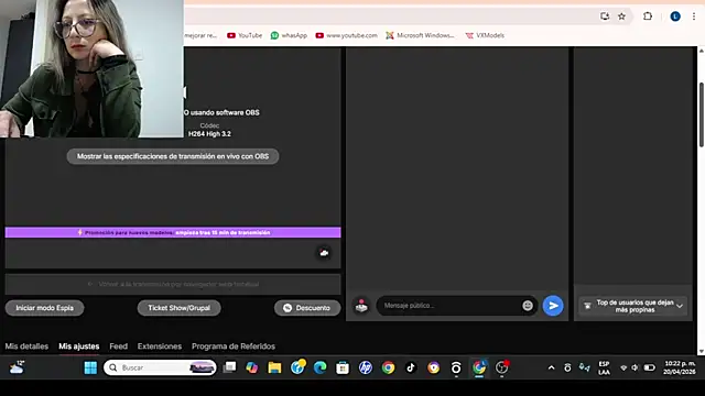 VALELUXX online show from April 21, 2026, 3:24 am