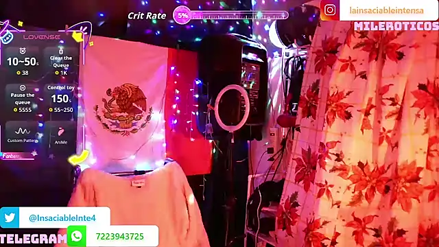 Snapshot of LaInsaciableIntensa chatting on February 7, 2026, 1:20 am LaInsaciableIntensa online show from February 7, 2026, 1:20 am