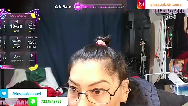 Snapshot of LaInsaciableIntensa chatting on April 24, 2026, 12:02 am LaInsaciableIntensa online show from April 24, 2026, 12:02 am