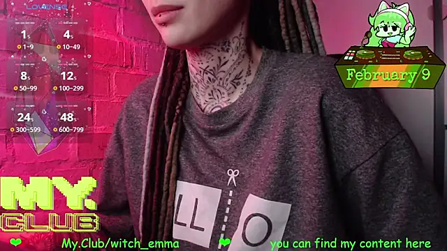 Witch Emma online show from February 9, 2026, 7:23 am